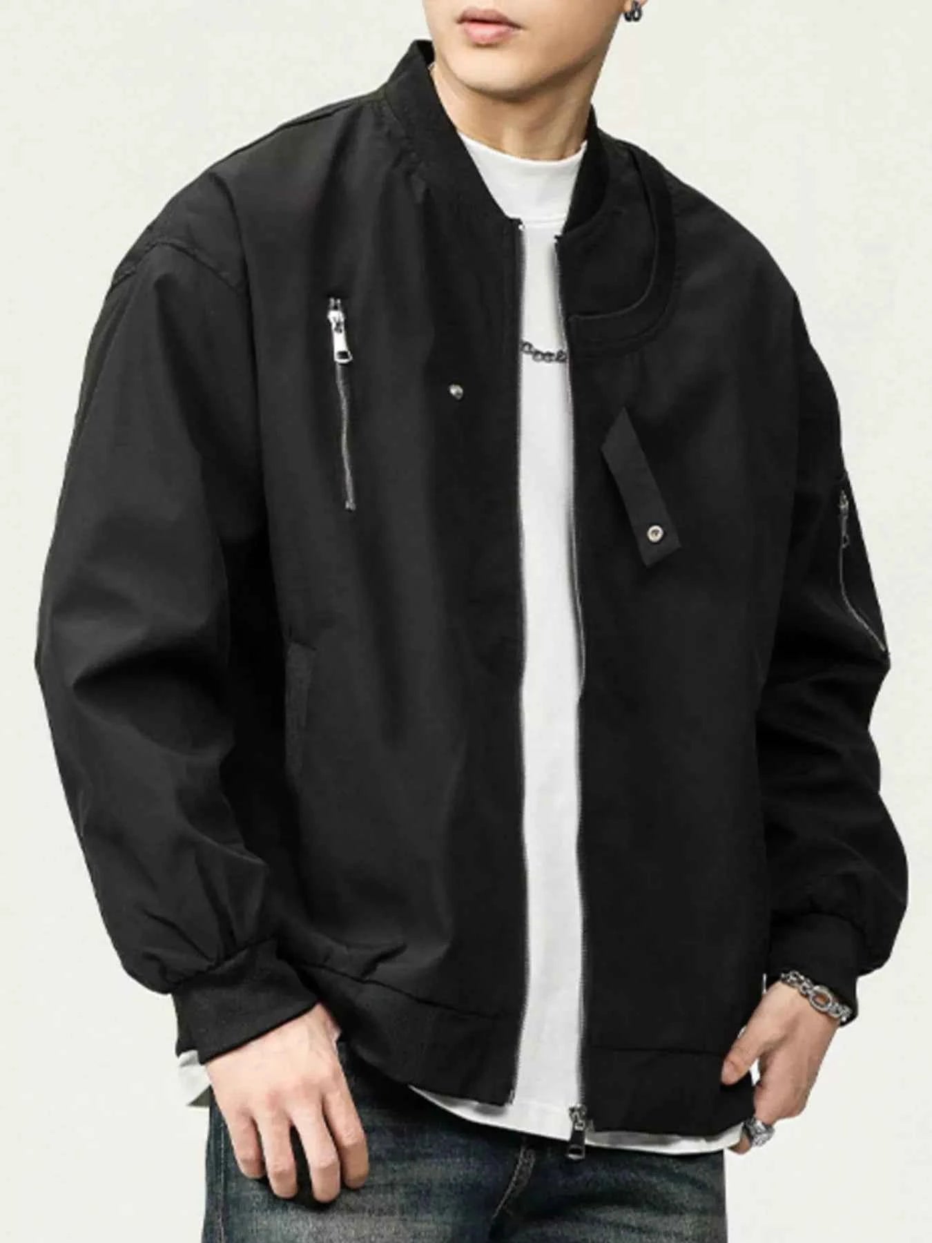 Men's Plus Size Zip Up Long Sleeve Jacket