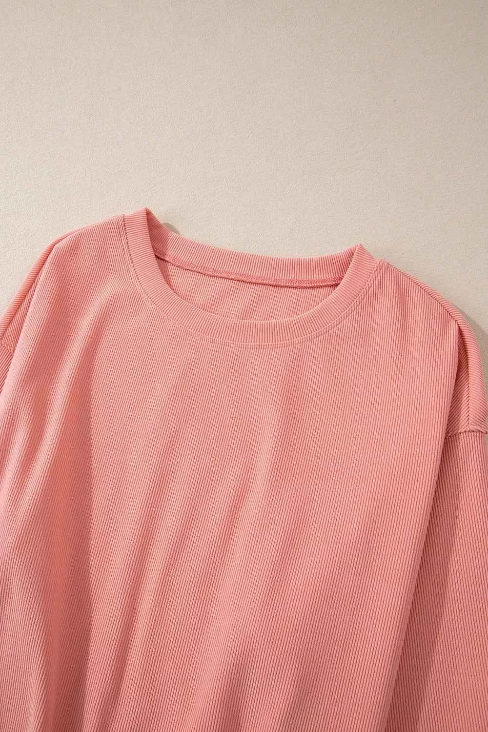 Ribbed Round Neck Top and Pants Set