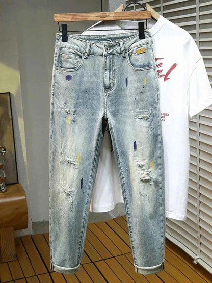 Men's Distressed Slim Fit Jeans