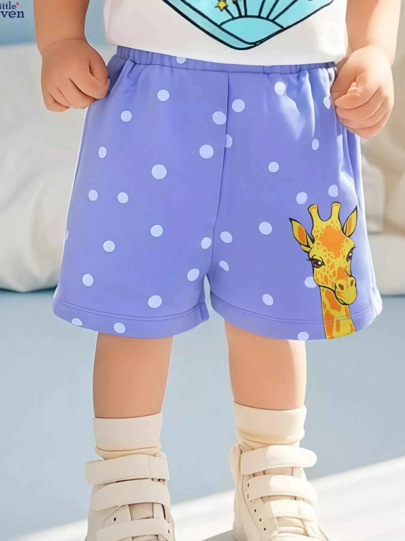Children's Giraffe Polka Dot Shorts