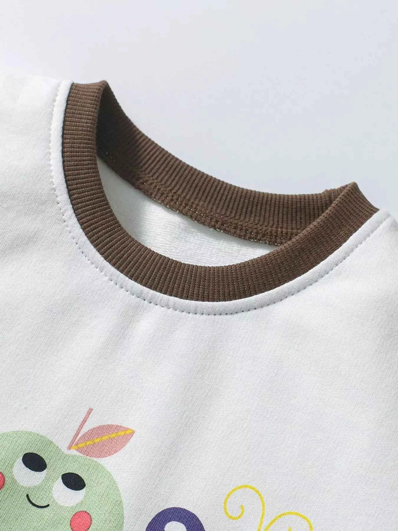 Children's Cartoon Graphic Color Block  T-Shirt