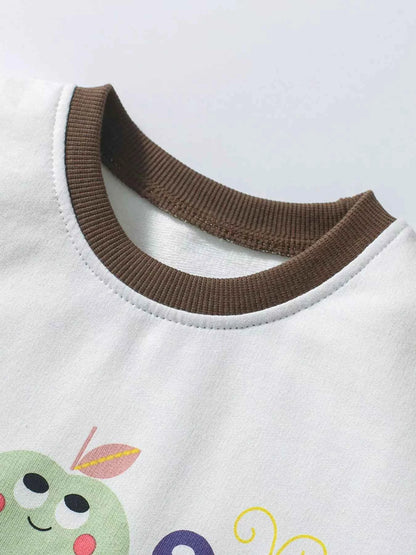 Children's Cartoon Graphic Color Block  T-Shirt