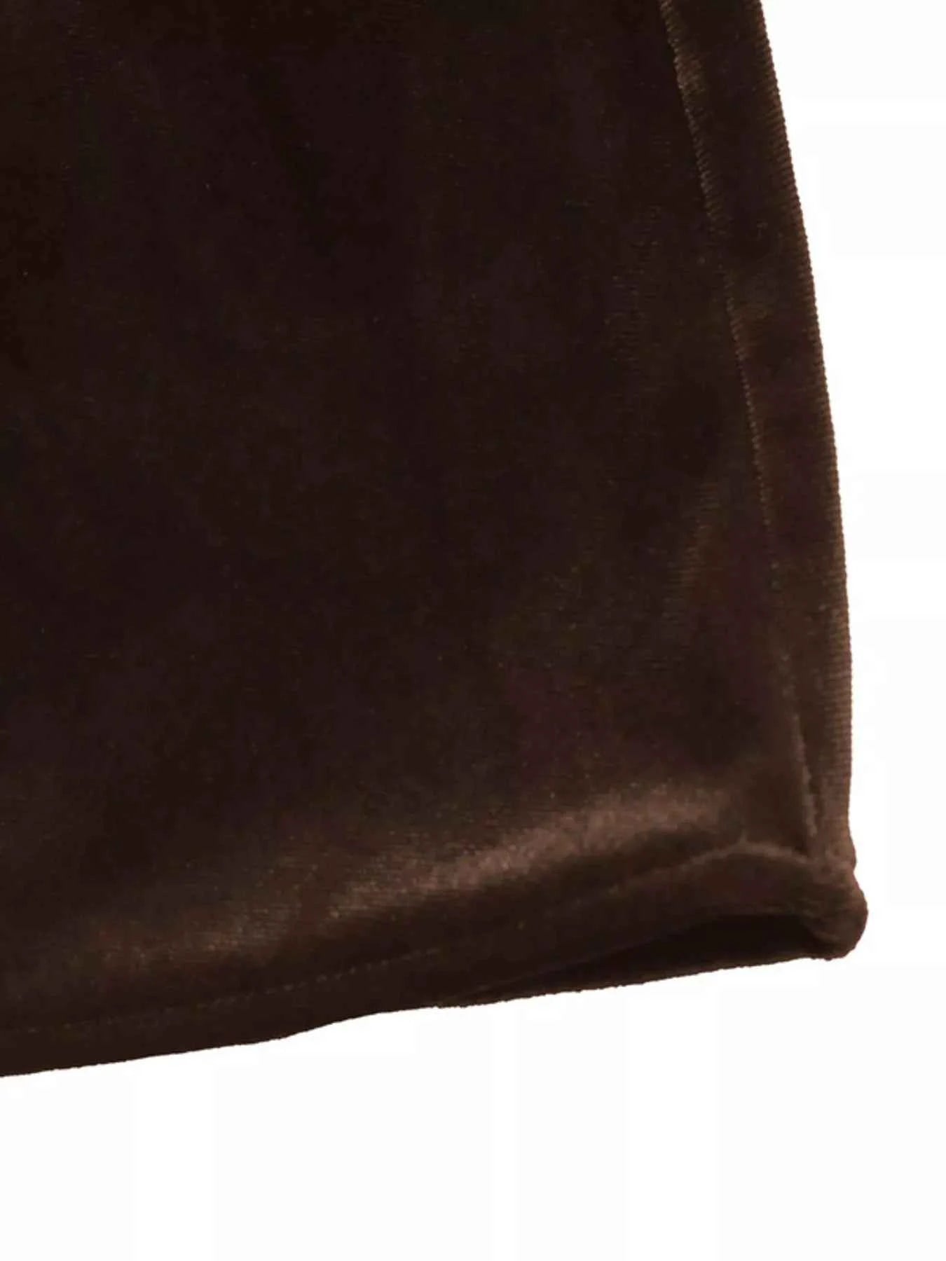 Velvet A-Line Dress with Lace Trim