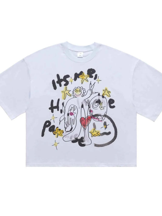 Men's Round Neck Cartoon Graphic T-Shirt