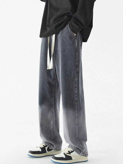 Men's Full Size Wide Leg Washed Jeans Plus Size