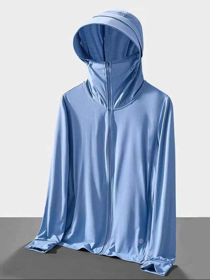 Men's Plus Size Hooded Performance Jacket with Face Shield