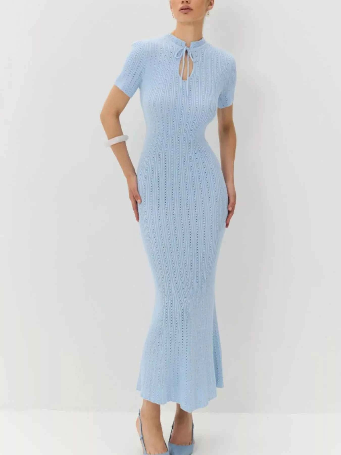 Short Sleeve Knitted Mermaid Dress