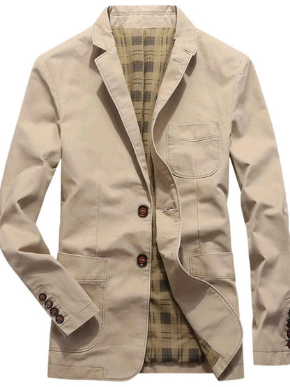 Men's Plus Size Button Up Long Sleeve Blazer