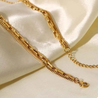 18K Gold-Plated Three Layered Necklace