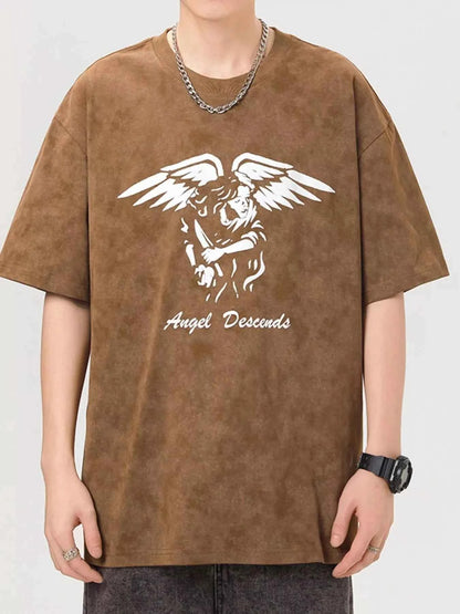 Men's Plus Size Graphic Round Neck Short Sleeve T-Shirt