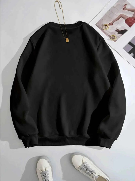 Halloween Heart Pumpkin Round Neck Sweatshirt