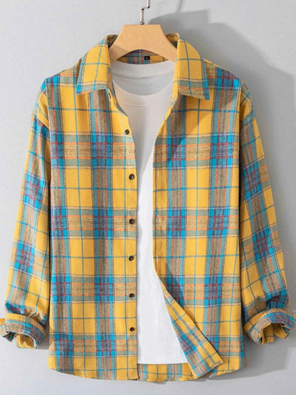 Men's Plus Size Button Up Long Sleeve Shirt