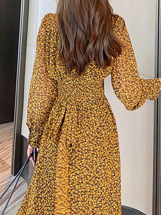 Floral Print Long Sleeve Dress