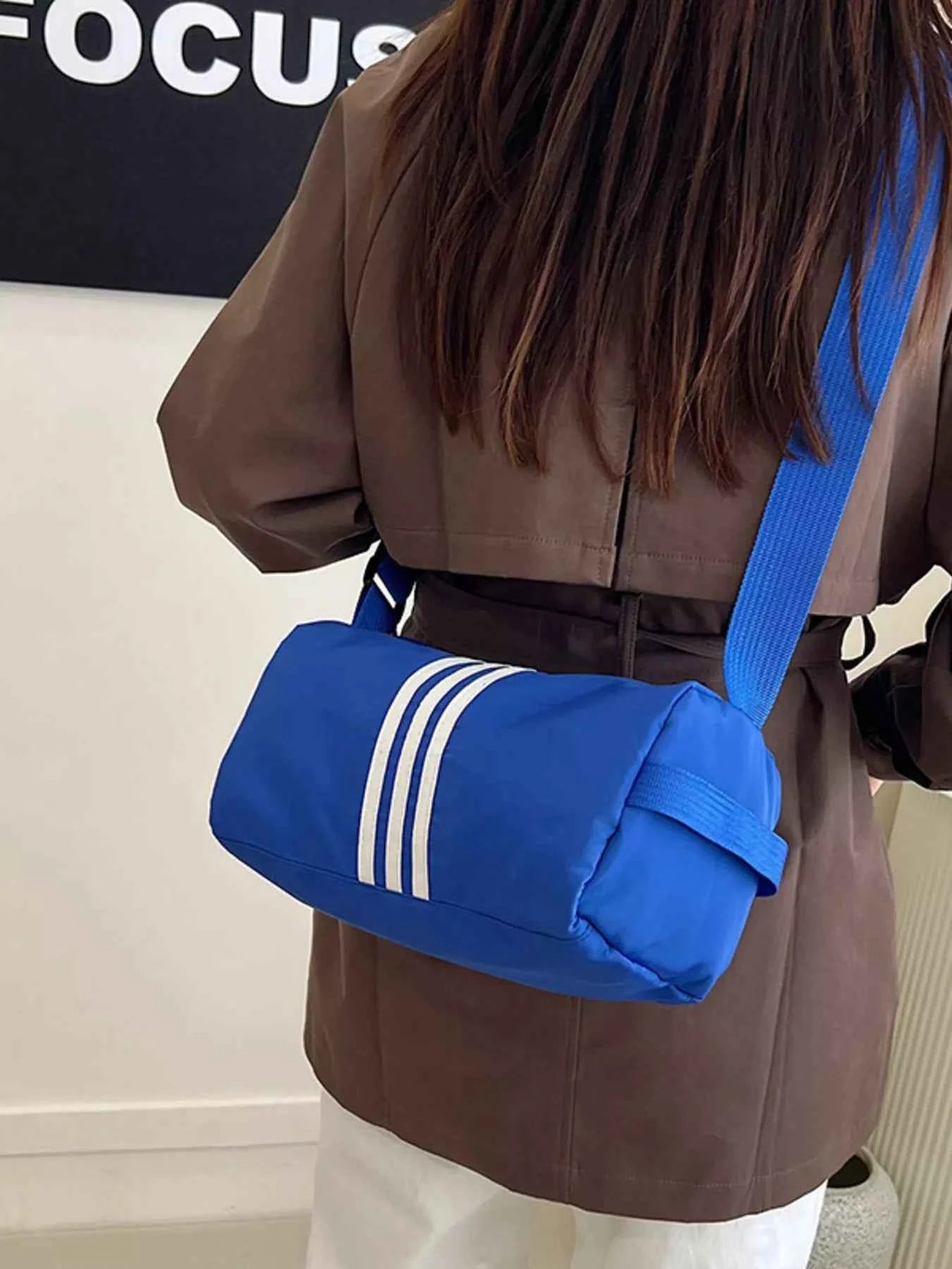 Striped Barrel Crossbody Bag