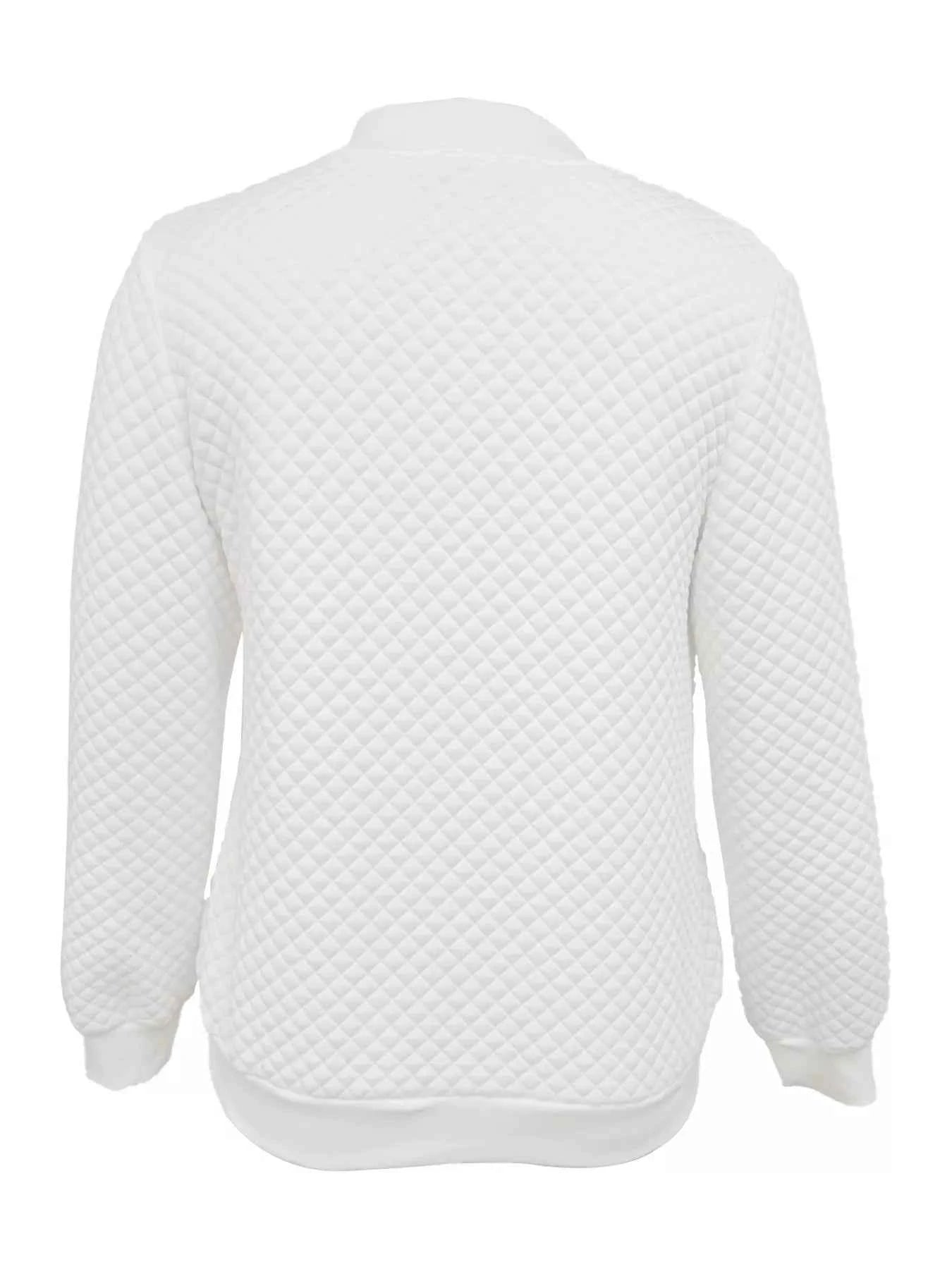 Textured Zip Up Long Sleeve Jacket