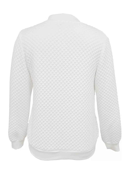 Textured Zip Up Long Sleeve Jacket