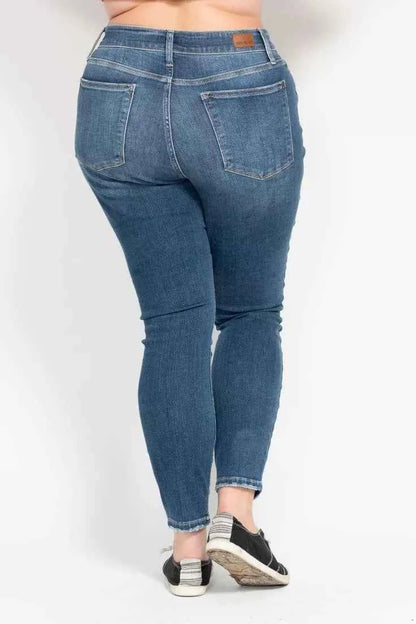Judy Blue Full Size High Rise Button Fly Skinny Jeans Plus Size