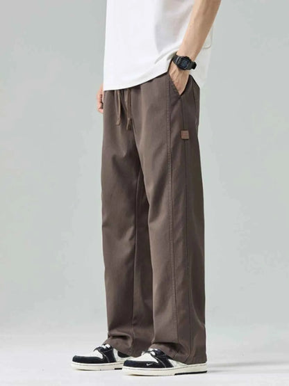 Men's Plus Size Casual Drawstring Wide Leg Pants