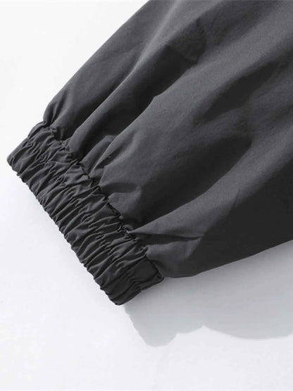 Men's Drawstring Long Sleeve Hooded Jacket