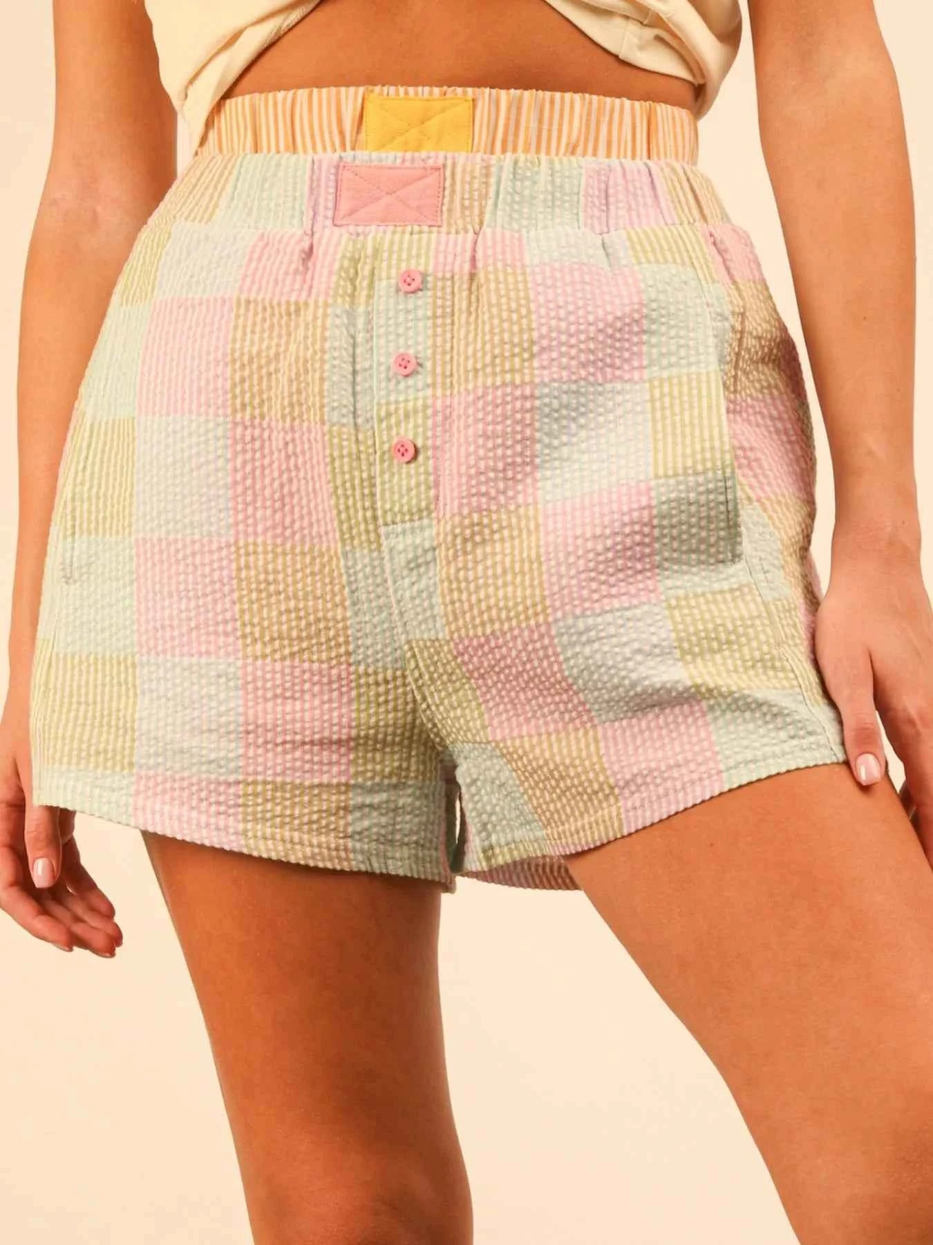 Striped High-Waist Shorts