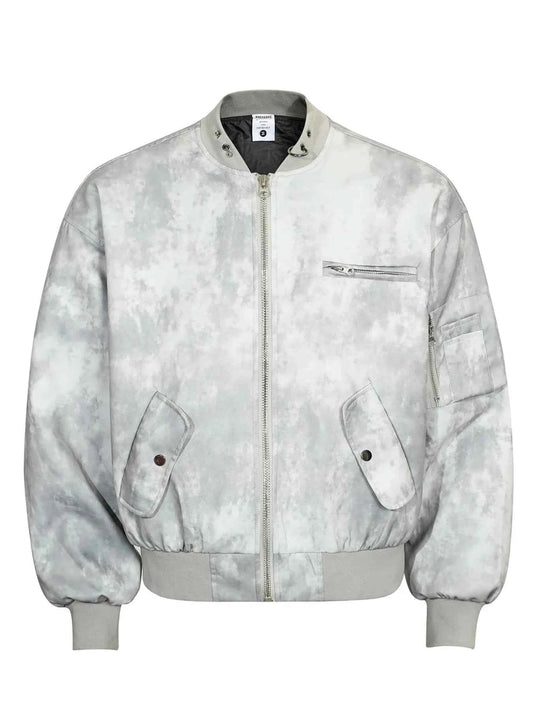 Men's Tie-Dye Zip-Up Bomber Jacket