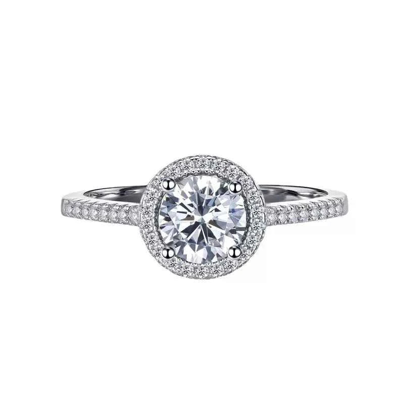 1 Carat Moissanite 925 Sterling Silver Ring