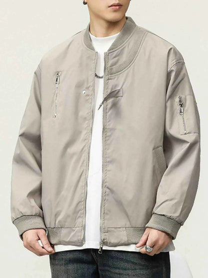 Men's Plus Size Zip Up Long Sleeve Jacket