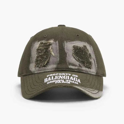 Distressed Letter Cotton Baseball Cap