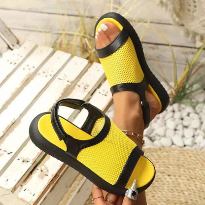 Mesh Open Toe Platform Sandals