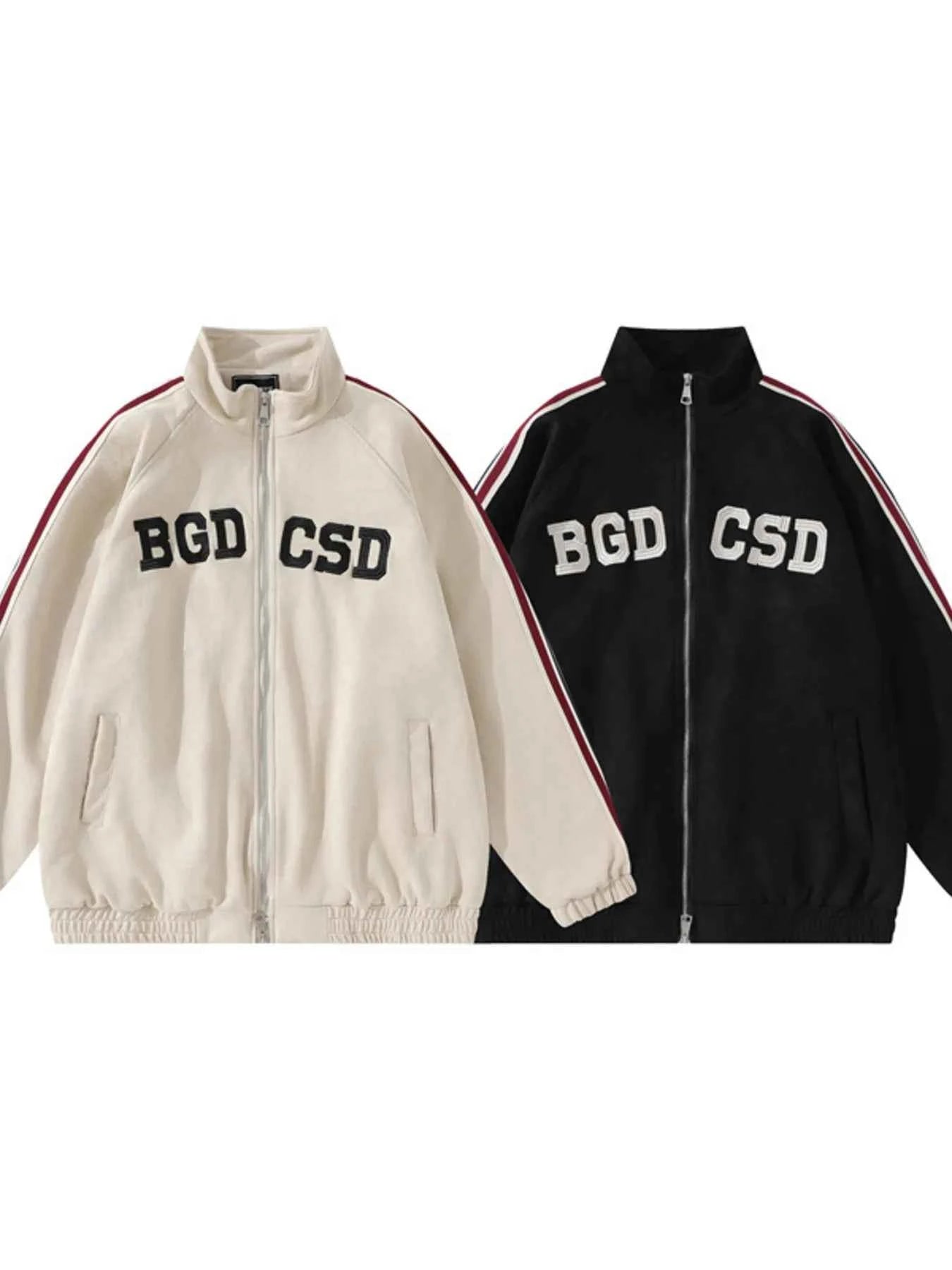 Men's Letter Zip Up Long Sleeve Hoodie