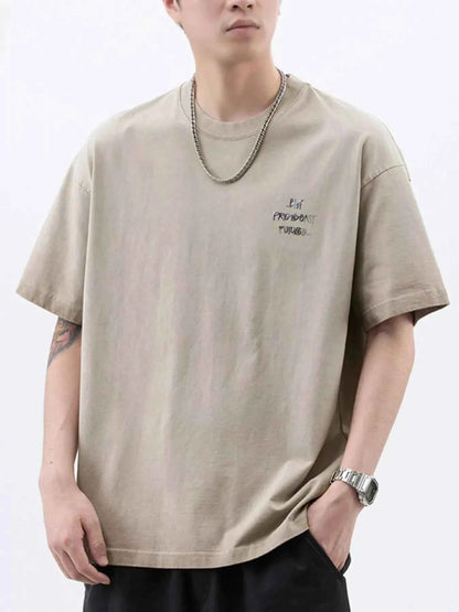 Men's Plus Size Oversized Round Neck Letter Graphic T-Shirt