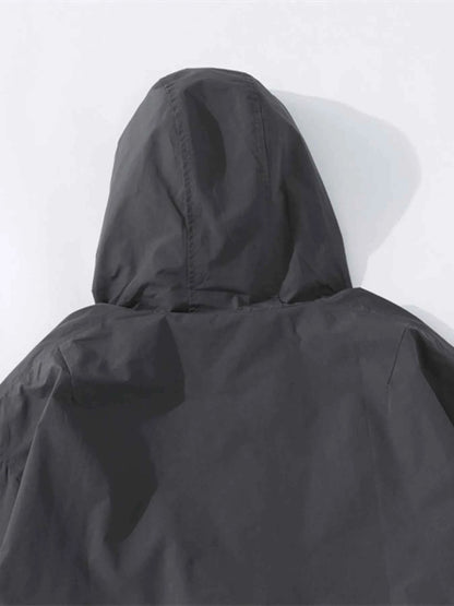 Men's Drawstring Long Sleeve Hooded Jacket