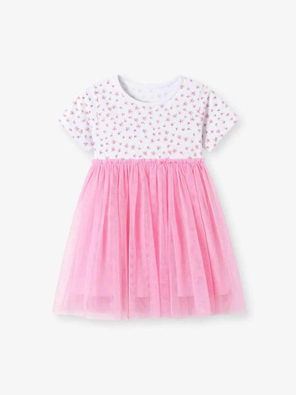 Children's Floral Print Tulle Dress