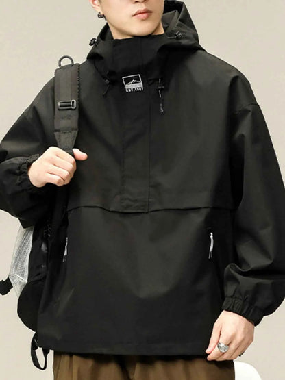 Men's Plus Size Long Sleeve Hooded Jacket