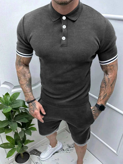 Men's Short Sleeve Polo and Shorts Set