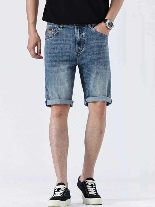 Men's Washed Loose Fit Denim Shorts