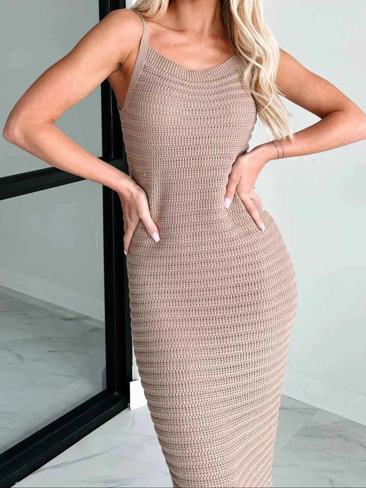 Sleeveless Knit Bodycon Sweater Dress