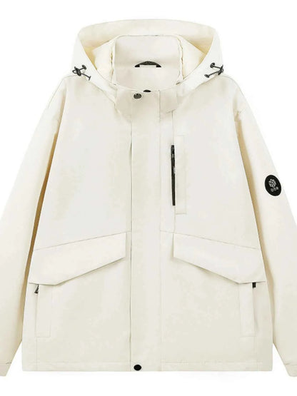 Men's Full Size Long Sleeve Hooded Windbreaker Jacket Plus Size