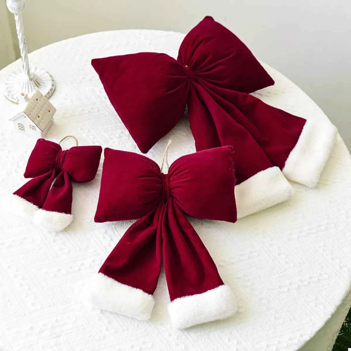 Christmas Velvet Bow Hanging Ornament