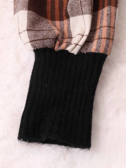 Plaid Long Sleeve Sweater Dress