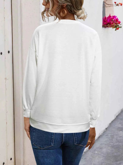 Graphic Round Neck Dropped Shoulder T-Shirt