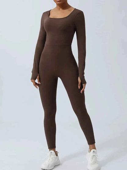 Twisted Backless Long Sleeve Jumpsuit