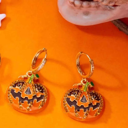 Halloween Pumpkin Drop Earrings