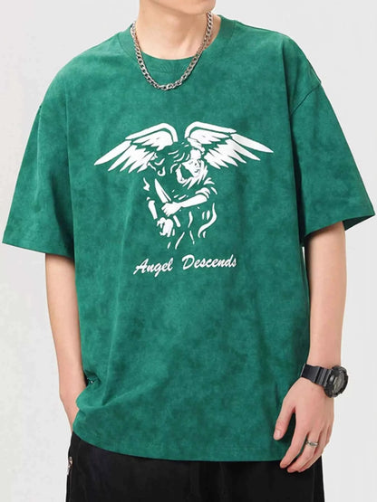 Men's Plus Size Graphic Round Neck Short Sleeve T-Shirt