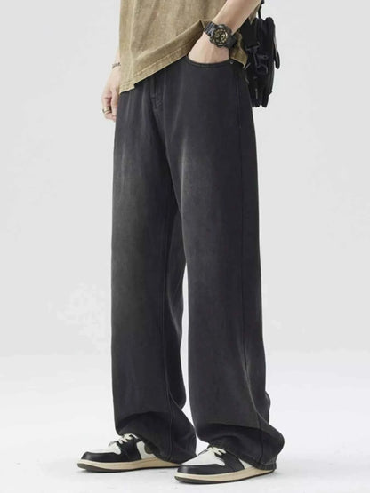 Men's Washed Wide Leg Pants