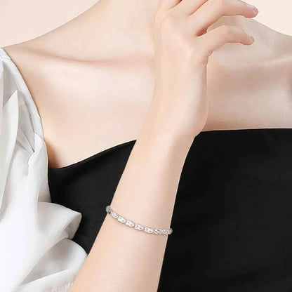 925 Sterling Silver Heart Link Bracelet