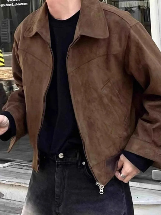 Men's Plus Size Zip Up Long Sleeve Jacket