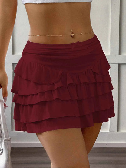Ruffle Layered Mini Skirt