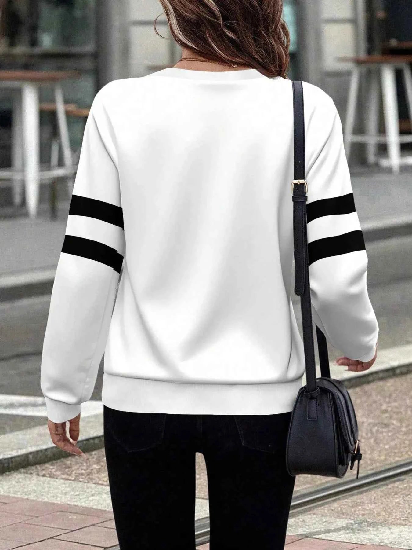 Striped Quarter Zip Long Sleeve Top