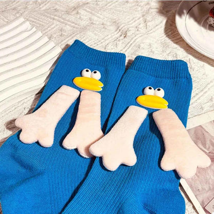 Cartoon Ribbed Knit Crew Socks